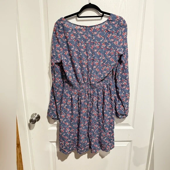 American Eagle Outfitters Blue Floral Midi Dress - Picture 4 of 4